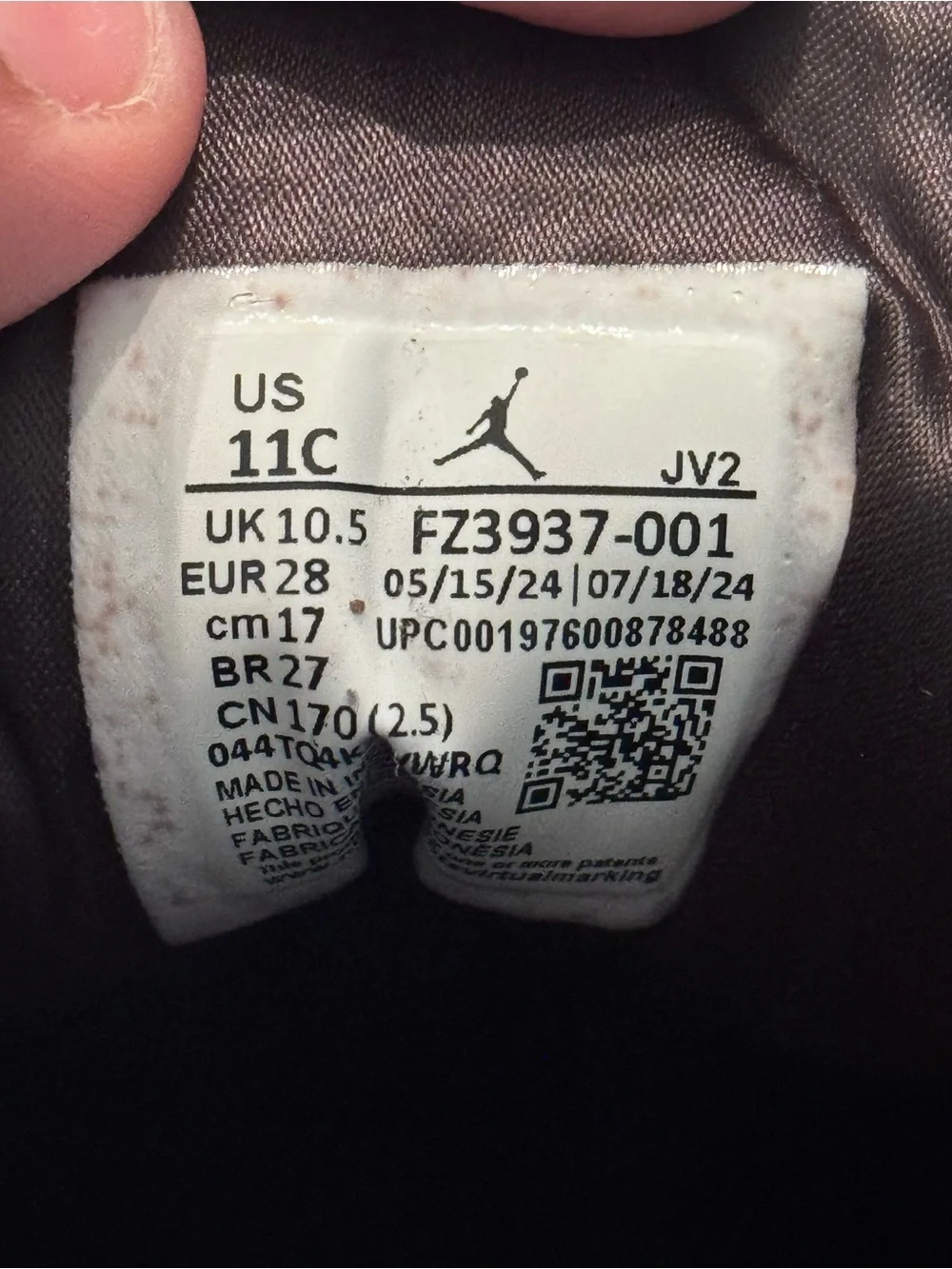Jordan euc size